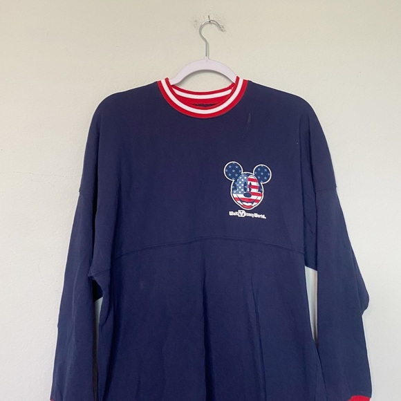 Walt Disney World Mickey Mouse Flag July 4th Spirit Jersey Red White Blue Sz XS - Picture 4 of 12